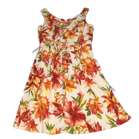 ALYX Fit and Flare Tropical Print Dress Size 12 - Picture 14 of 15